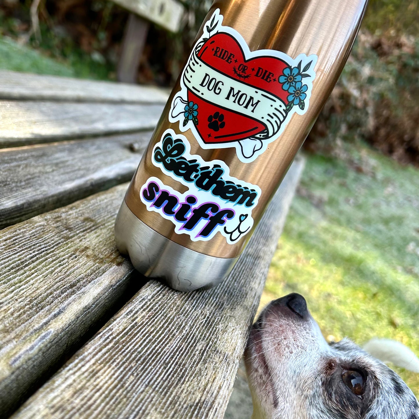 Dog Mom / Dog Dad Waterproof Kiss-Cut Vinyl Sticker