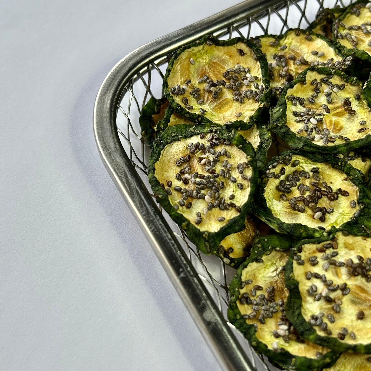 Air Dried Cucumber Chia Chips in Beef Broth