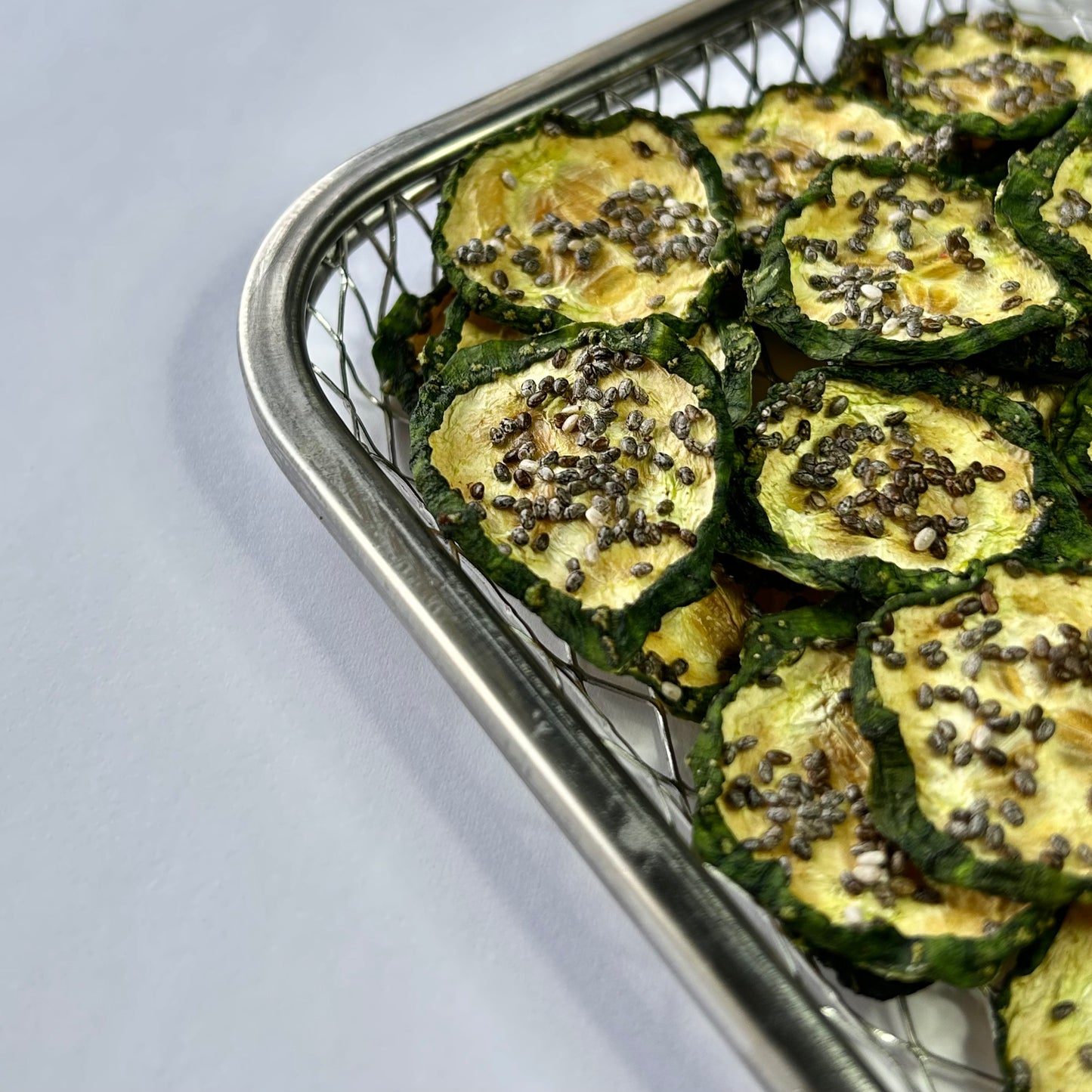 Air Dried Cucumber Chia Chips in Beef Broth
