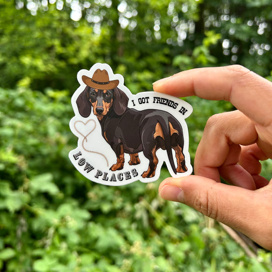 Dachshund Cowboy Cutie Waterproof Kiss-Cut Vinyl Sticker