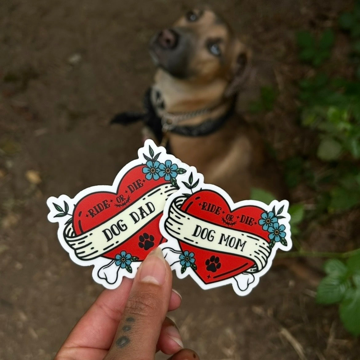 Dog Mom / Dog Dad Waterproof Kiss-Cut Vinyl Sticker