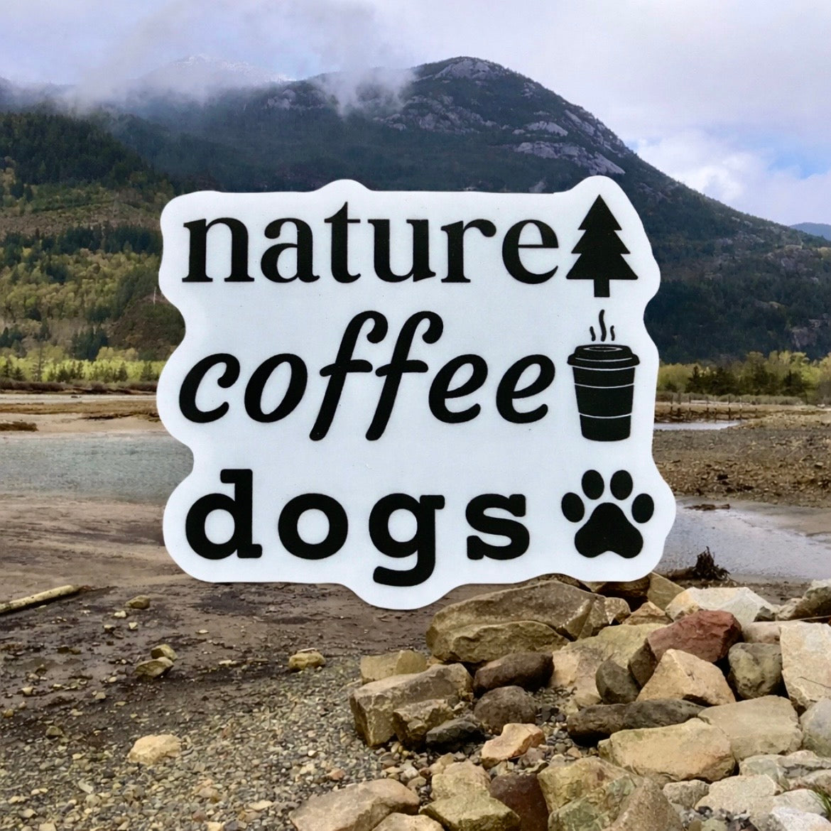 Nature Coffee Dogs Waterproof Kiss-Cut Vinyl Sticker