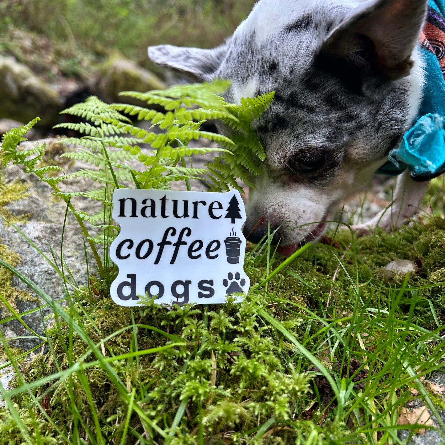 Nature Coffee Dogs Waterproof Kiss-Cut Vinyl Sticker