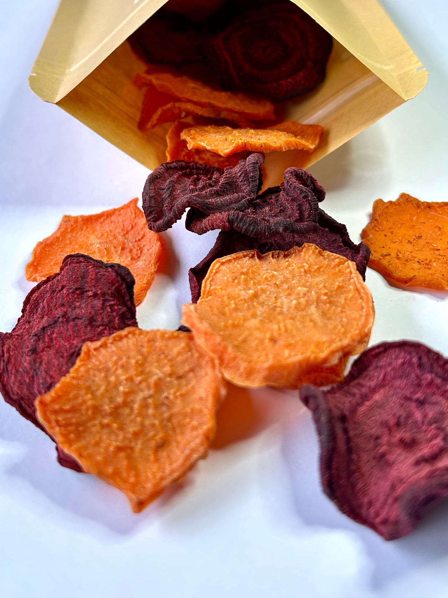 Air Dried Sweet Potatoes, Beets + Beef Broth Chips