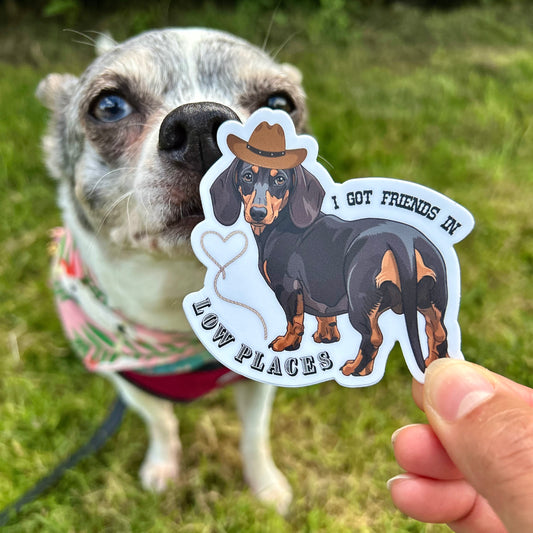 Dachshund Cowboy Cutie Waterproof Kiss-Cut Vinyl Sticker