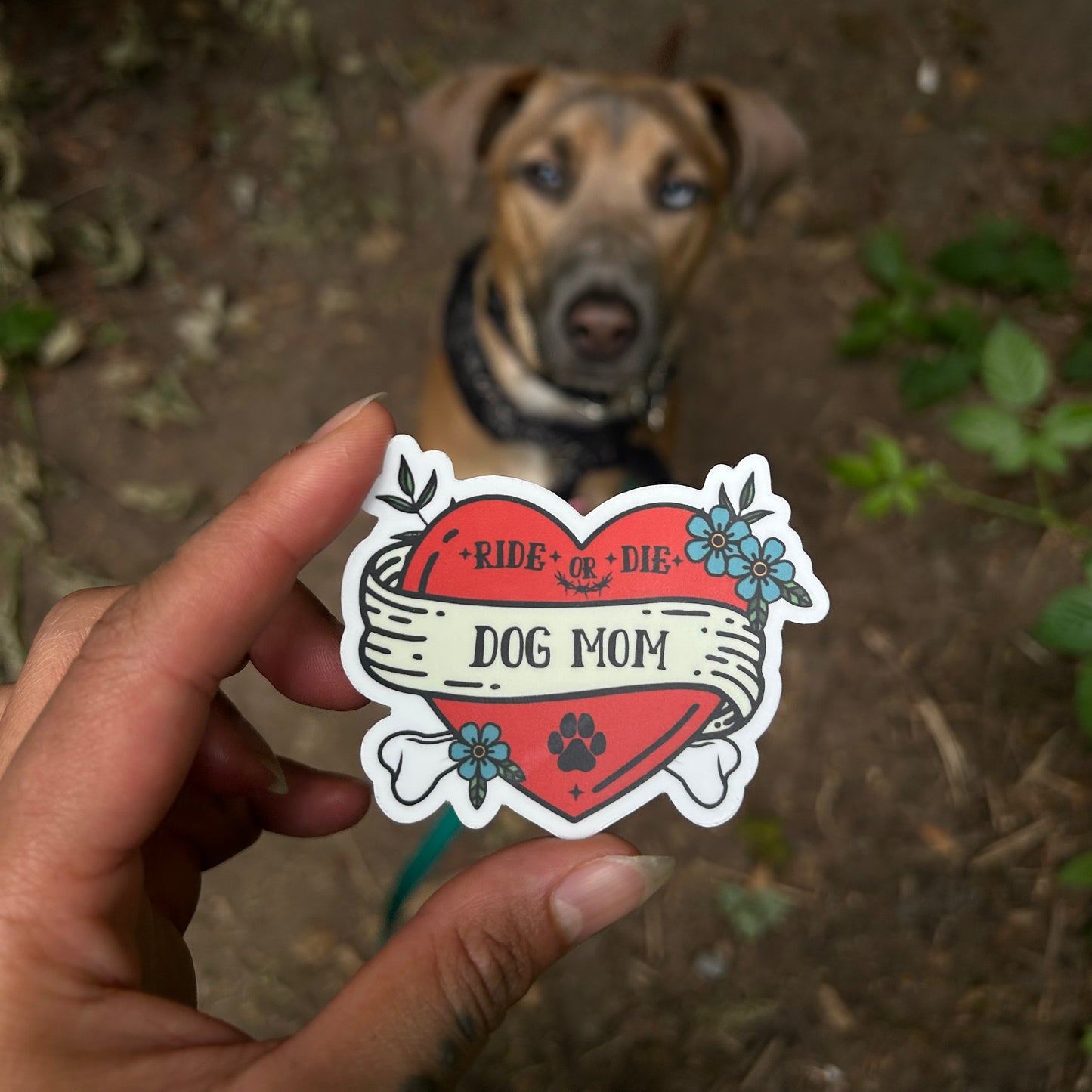 Dog Mom / Dog Dad Waterproof Kiss-Cut Vinyl Sticker