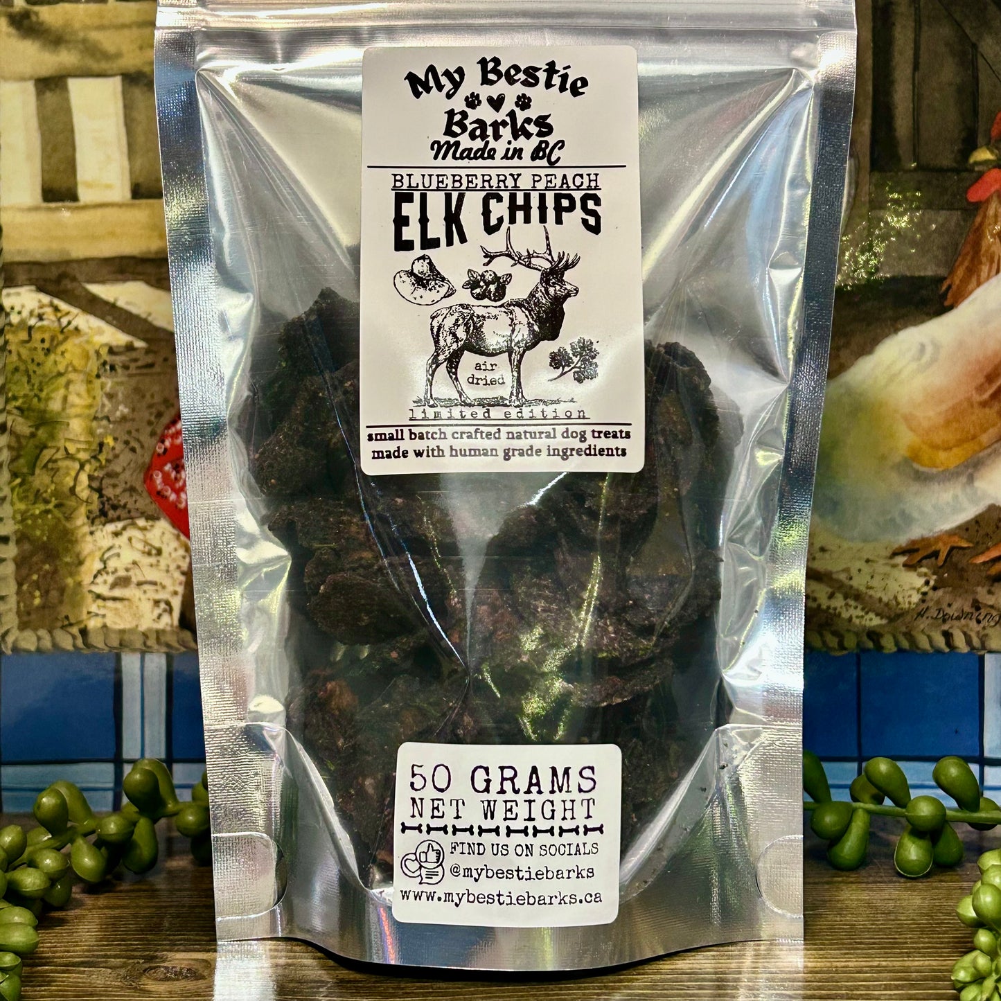 Air Dried Blueberry Peach Elk Chips
