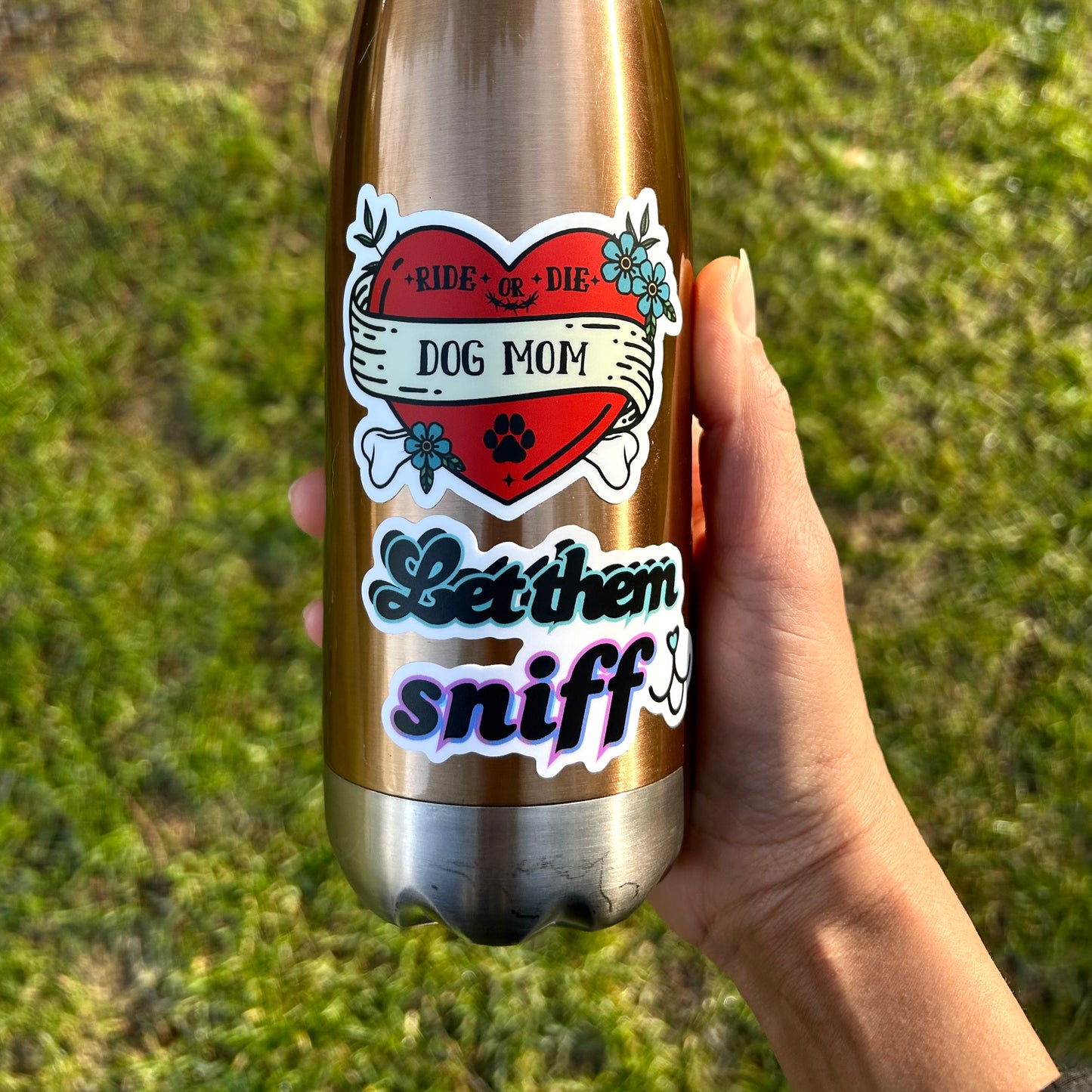 Dog Mom / Dog Dad Waterproof Kiss-Cut Vinyl Sticker