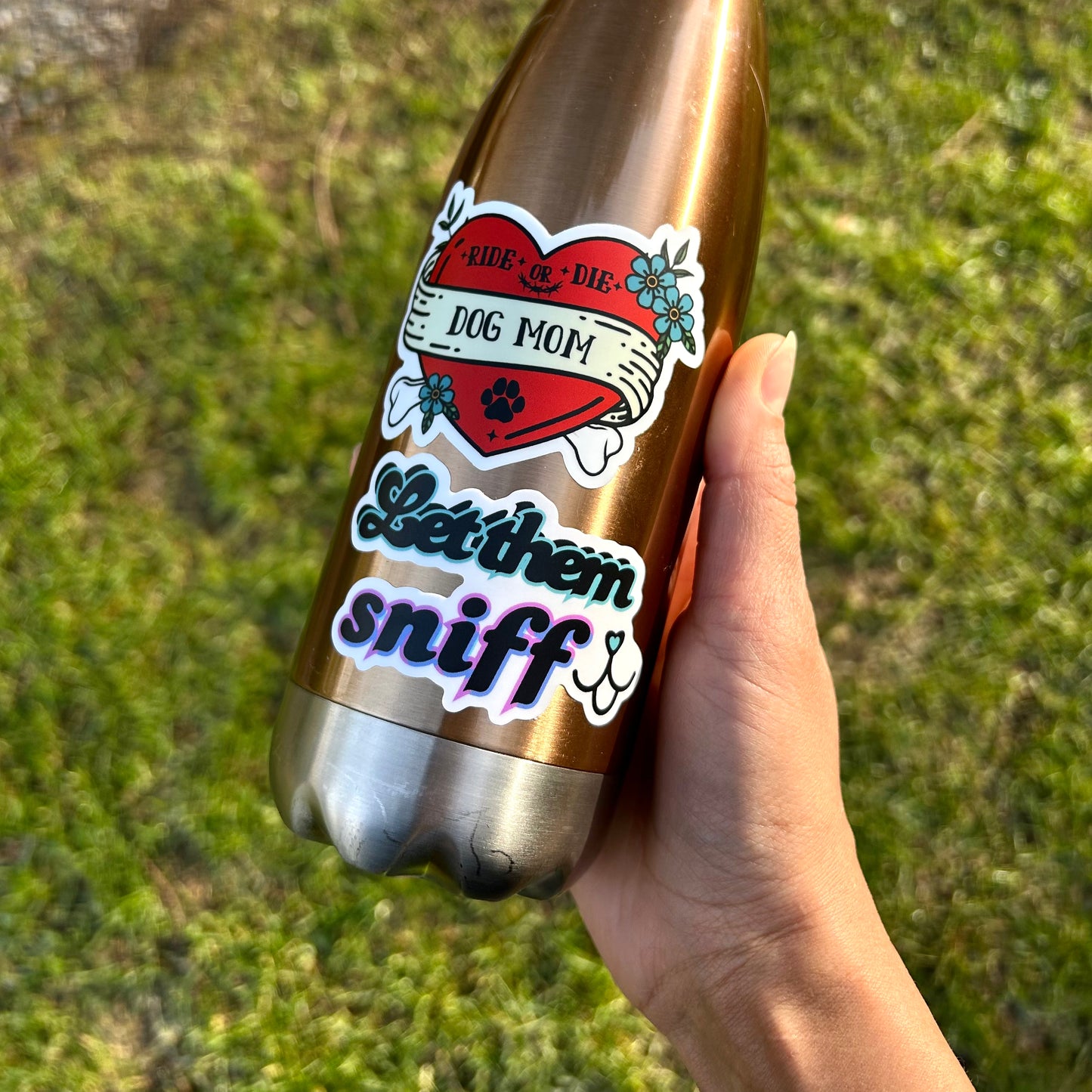 Dog Mom / Dog Dad Waterproof Kiss-Cut Vinyl Sticker
