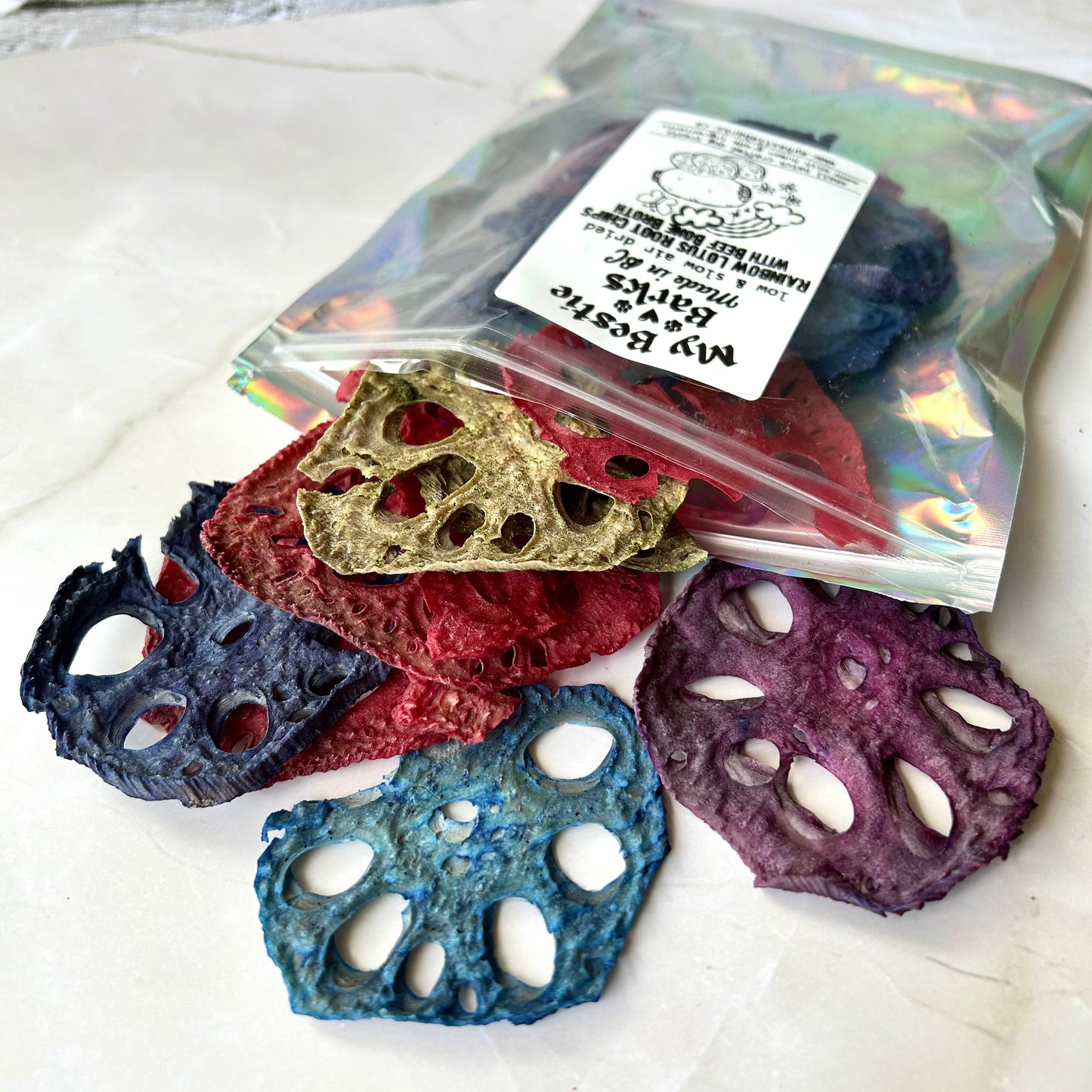 Air Dried Rainbow Lotus Root Chips
